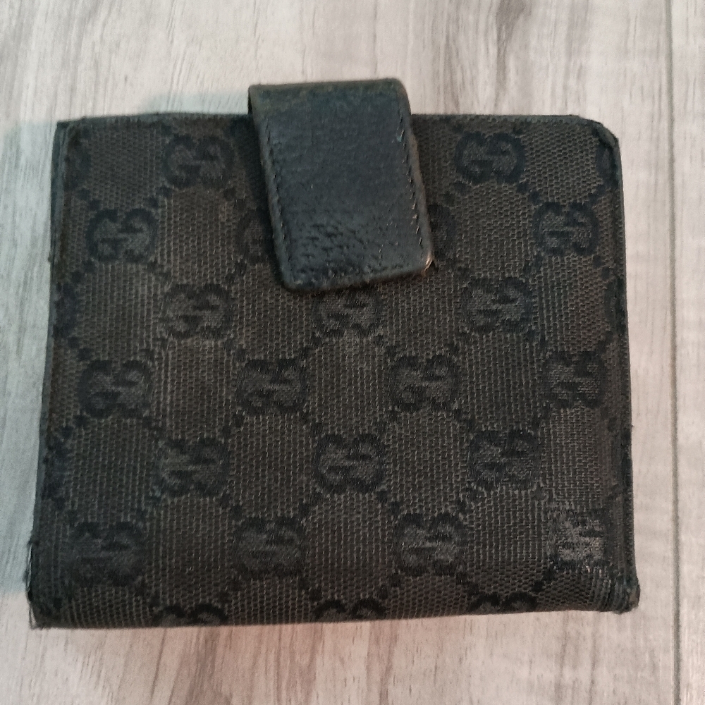 Gucci Wallet Bi-Fold Gg Pattern Canvas Black - Picture 4 of 13